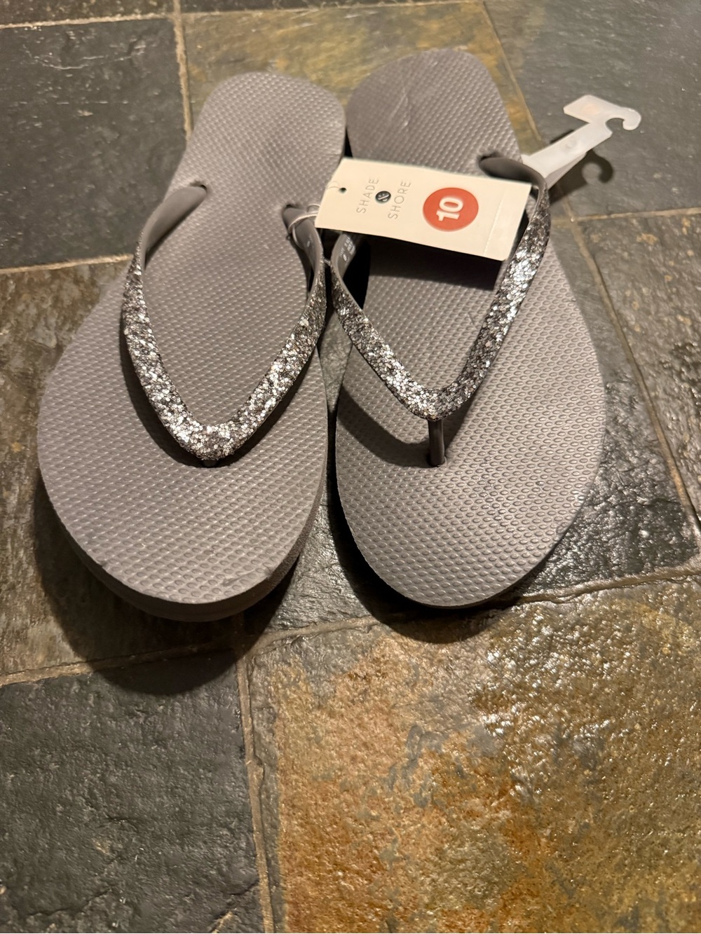 Target Women's Glitter Strap Flip Flops - Silver